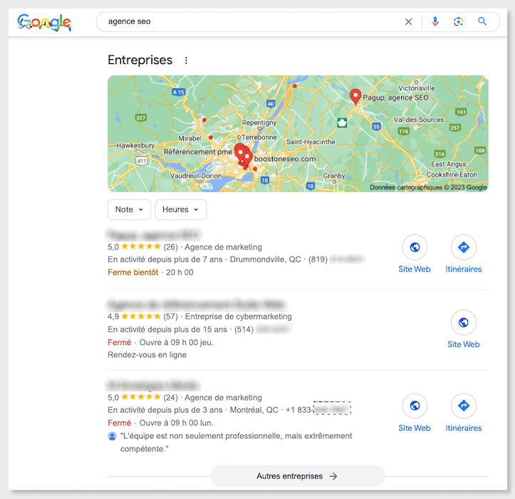 Services de consultation en local SEO